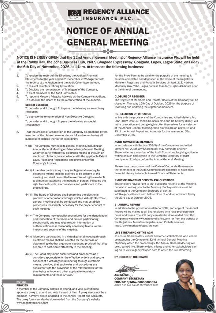 NOTICE OF ANNUAL GENERAL MEETING 2026