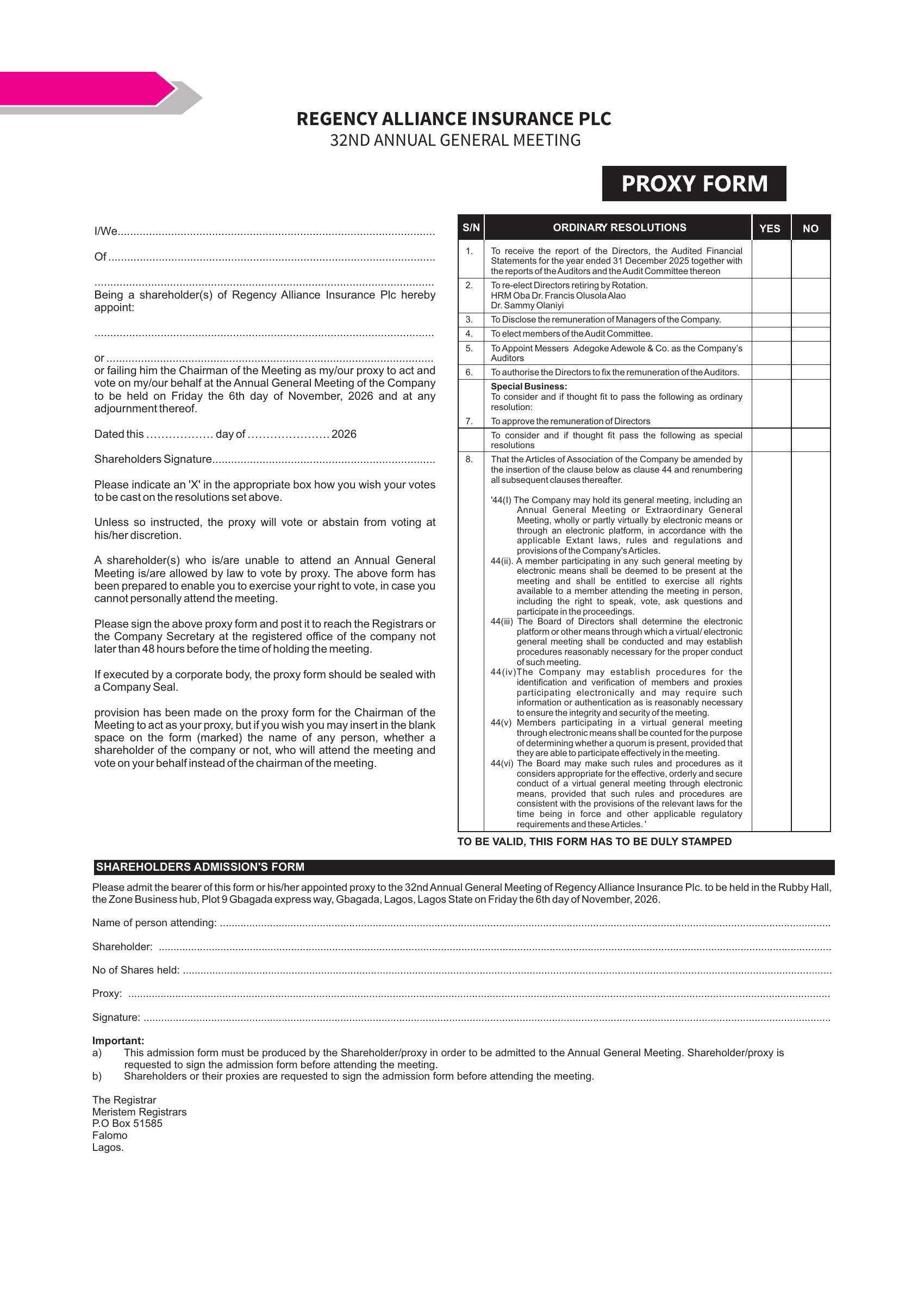 PROXY FORM