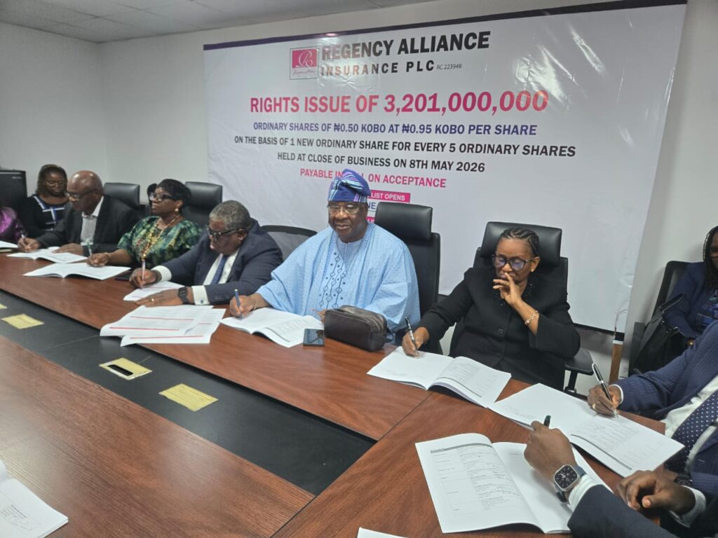 Regency Alliance Insurance Plc has taken a significant step toward a stronger future with the signing of its Rights Issue Agreement.